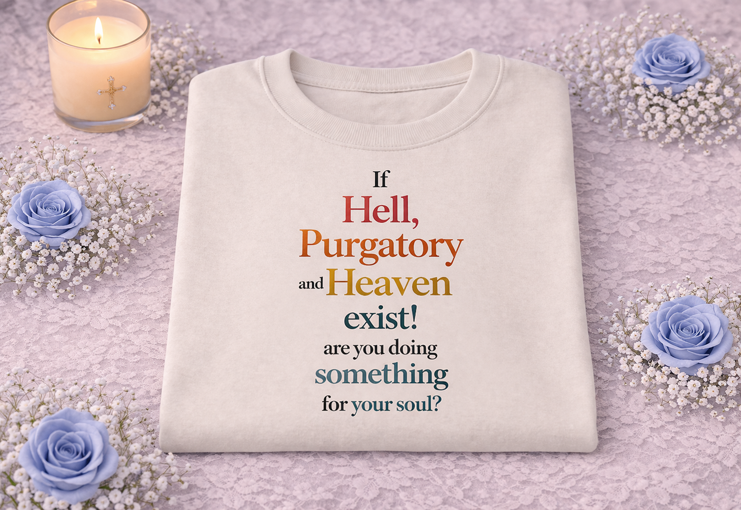 If Hell Purgatory and Heaven Exist Are You Doing Something for Your Soul T-Shirt, Catholic Apologetics Tee, Bold Faith Shirt, Catholic Gift for Her, Religious Apparel