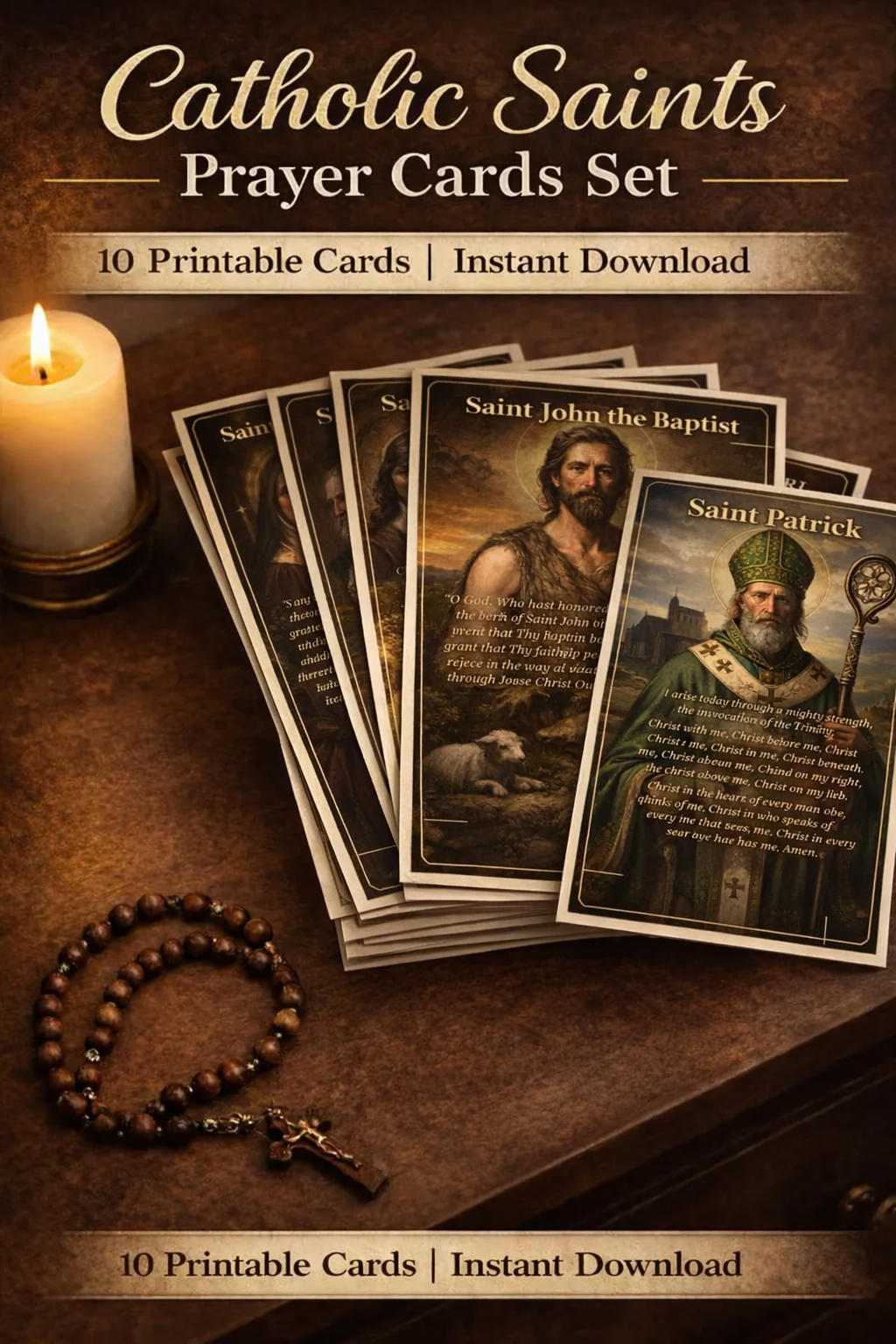 Catholic Saints Prayer Cards Printable 5x7