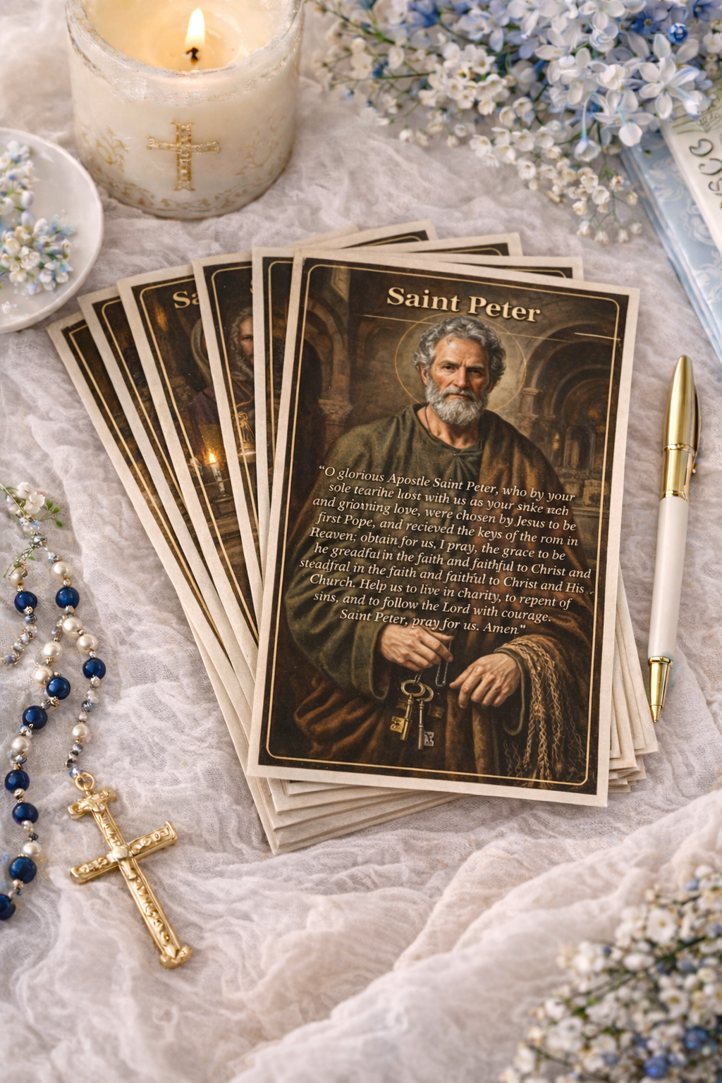 Catholic Saints Prayer Cards Set 5x7