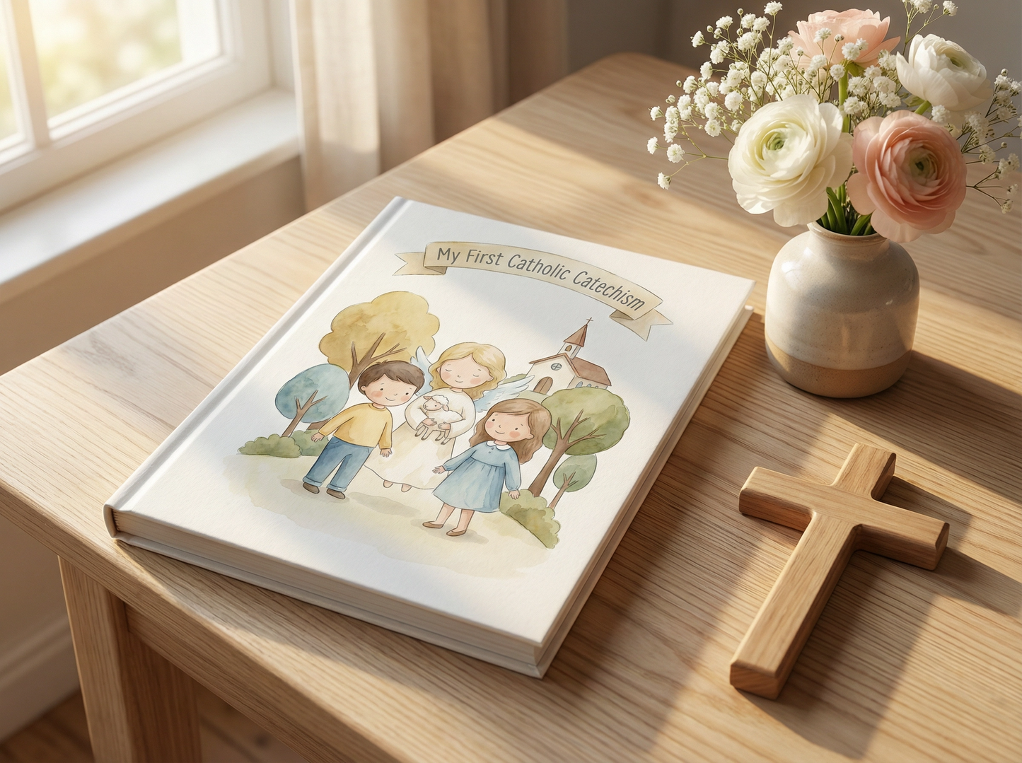 My First Catholic Catechism Book | Watercolor Illustrations, Kids Faith Learning (Digital Download)