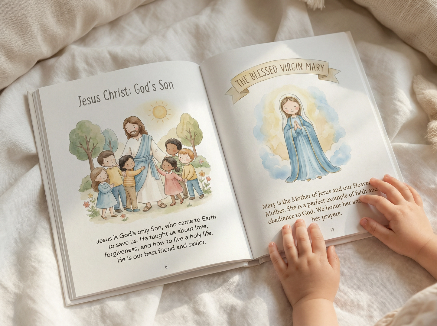 My First Catholic Catechism Book | Watercolor Illustrations, Kids Faith Learning (Digital Download)