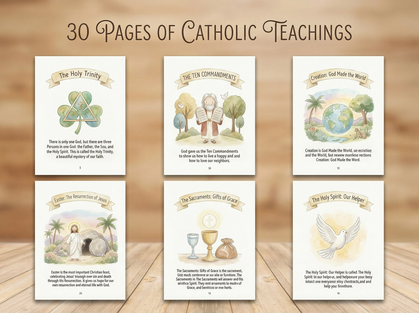 My First Catholic Catechism Book | Watercolor Illustrations, Kids Faith Learning (Digital Download)