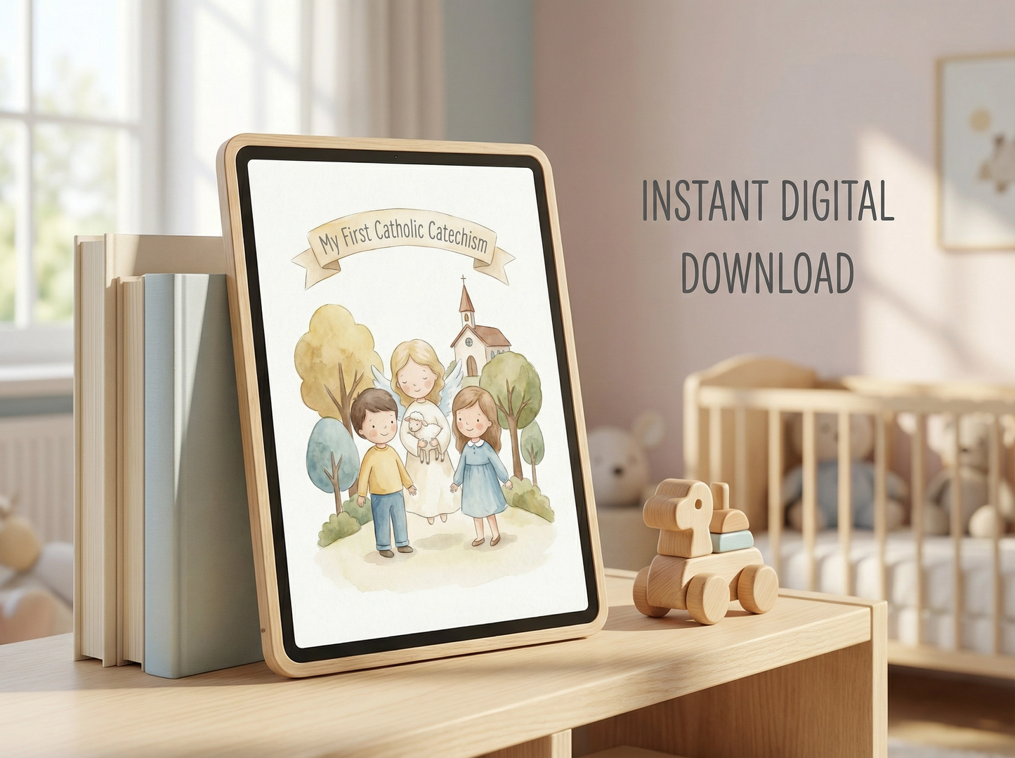 My First Catholic Catechism Book | Watercolor Illustrations, Kids Faith Learning (Digital Download)