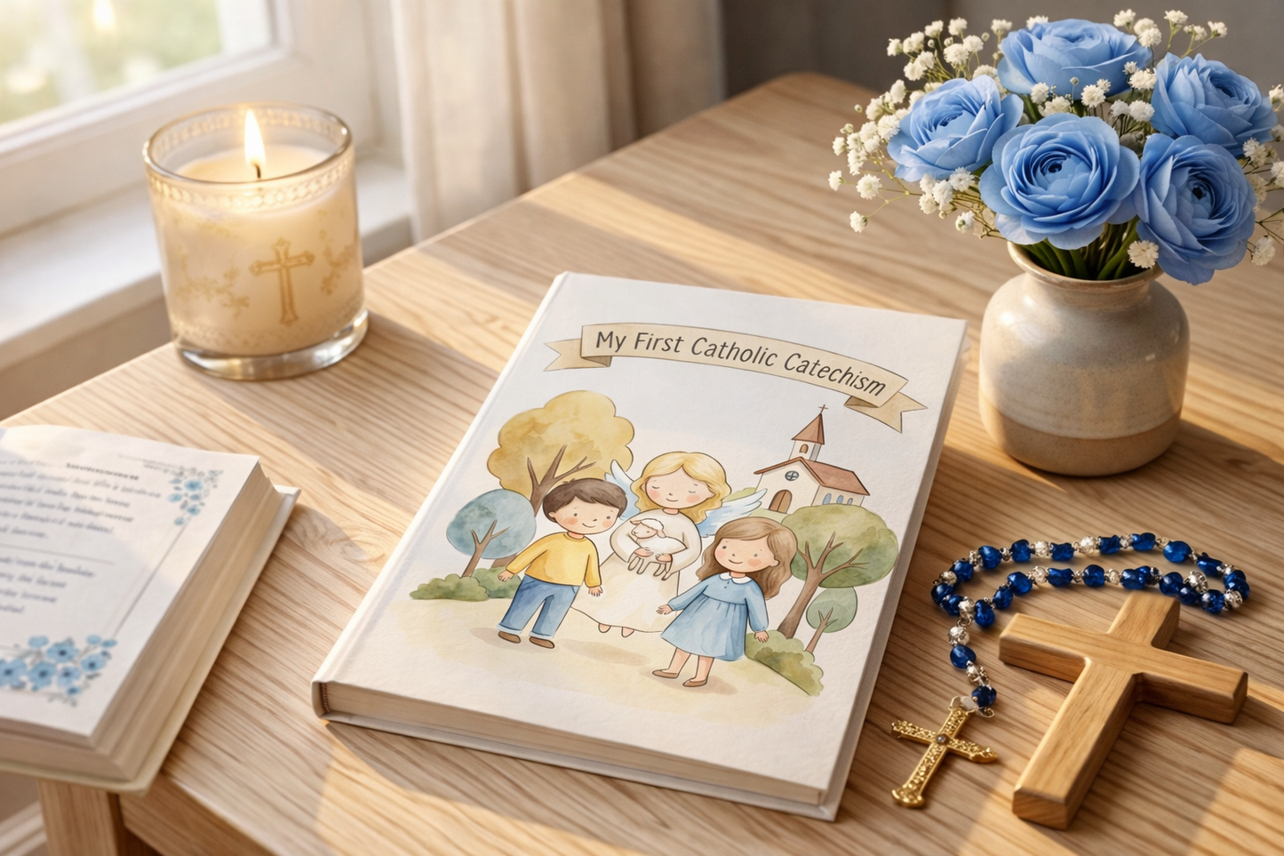 My First Catholic Catechism Book | Watercolor Illustrations, Kids Faith Learning (Digital Download)